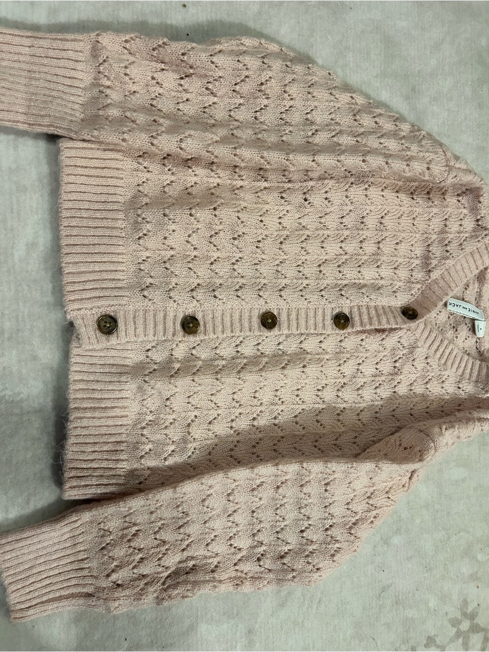 Light Pink Janie and Jack Knit Button-Front Women's Sweater Cardigan